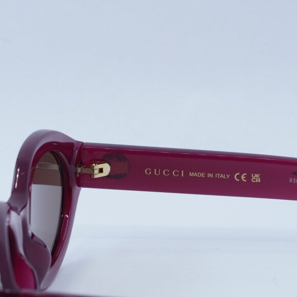 🕶️ New Gucci GG1579S 004 Sunglasses - Shiny Cyclamen Frame, Brown Lenses - Picture 6 of 11